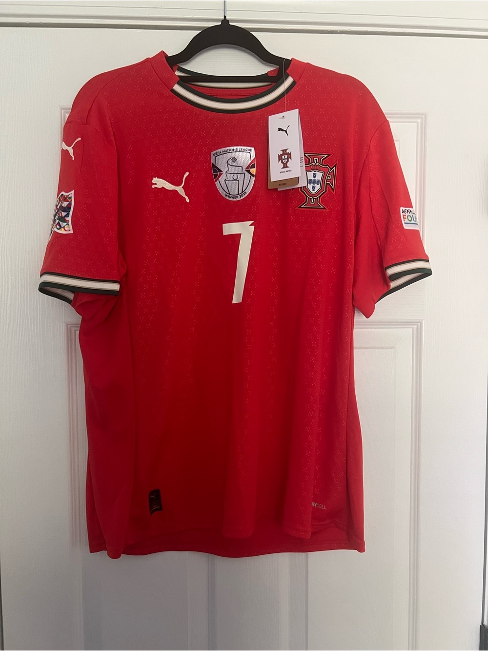 NWT Authentic Puma Men's Portugal Red Football Jersey - Ronaldo Number 7